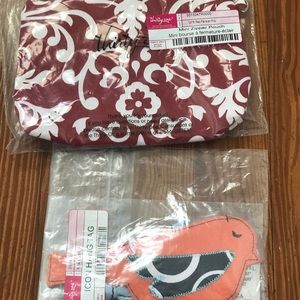 2 pack Thirty-One Mini Zipper Pouch,Bird Hang Tag
